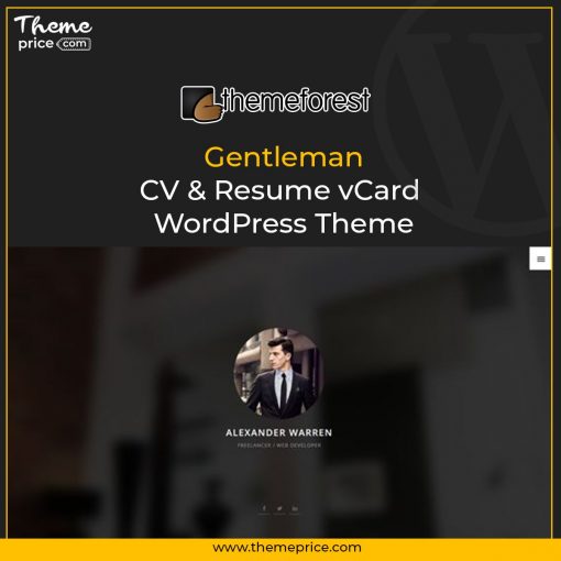 Gentleman CV & Resume vCard WordPress Theme