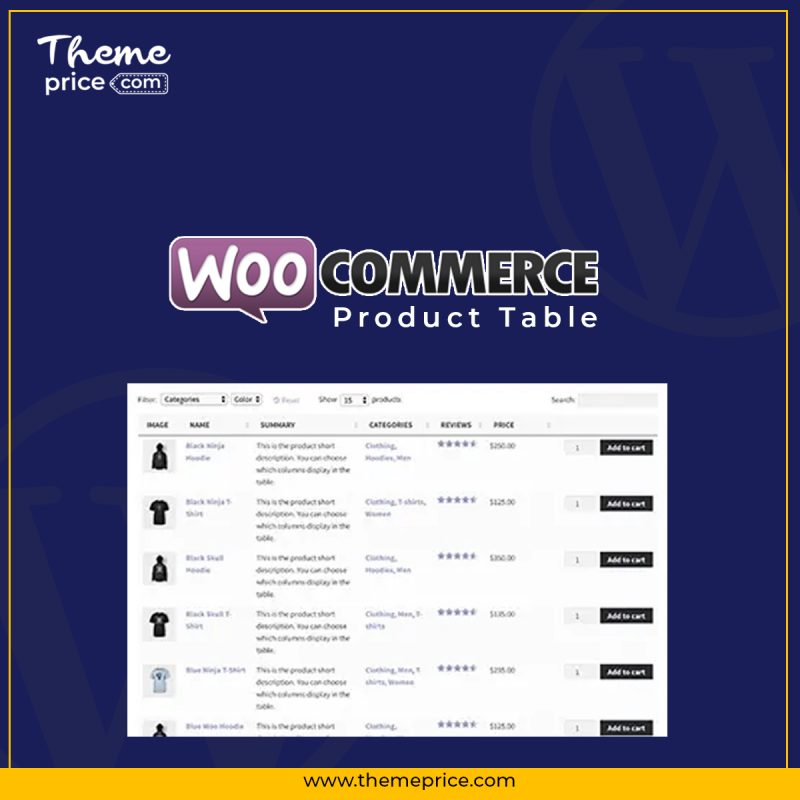 WooCommerce Product Table Not Nulled