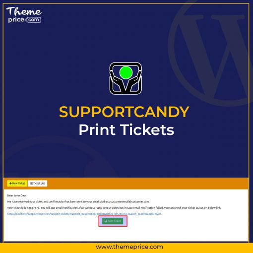 SupportCandy Print Tickets